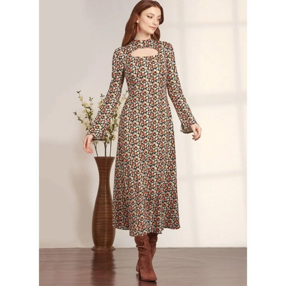 Simplicity Sewing Pattern 9644 R11673 Dress Knit Keyhole‎ Misses Size 10-18